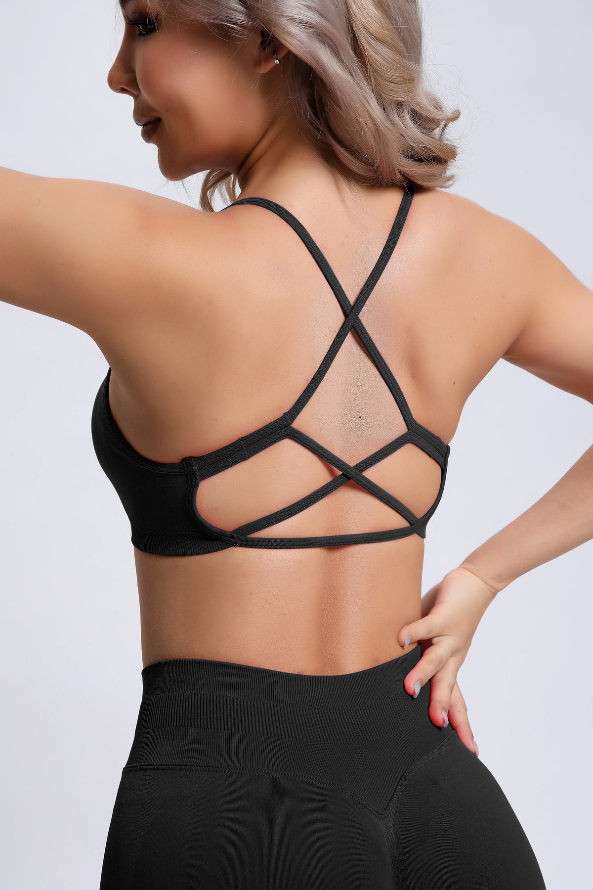 Joy | Crossback Sport-BH – Zwart - afbeelding 3