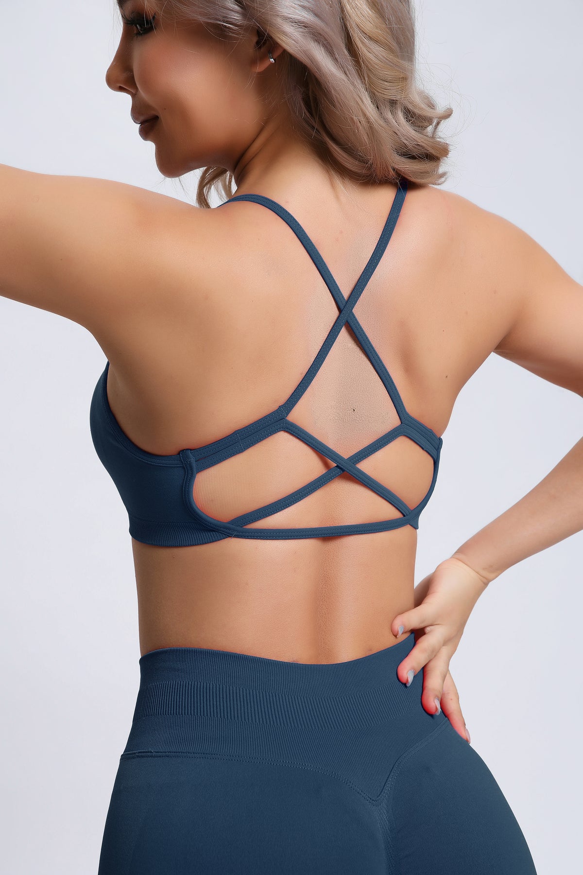 Joy | Crossback Sport-BH – Donkerblauw - afbeelding 4