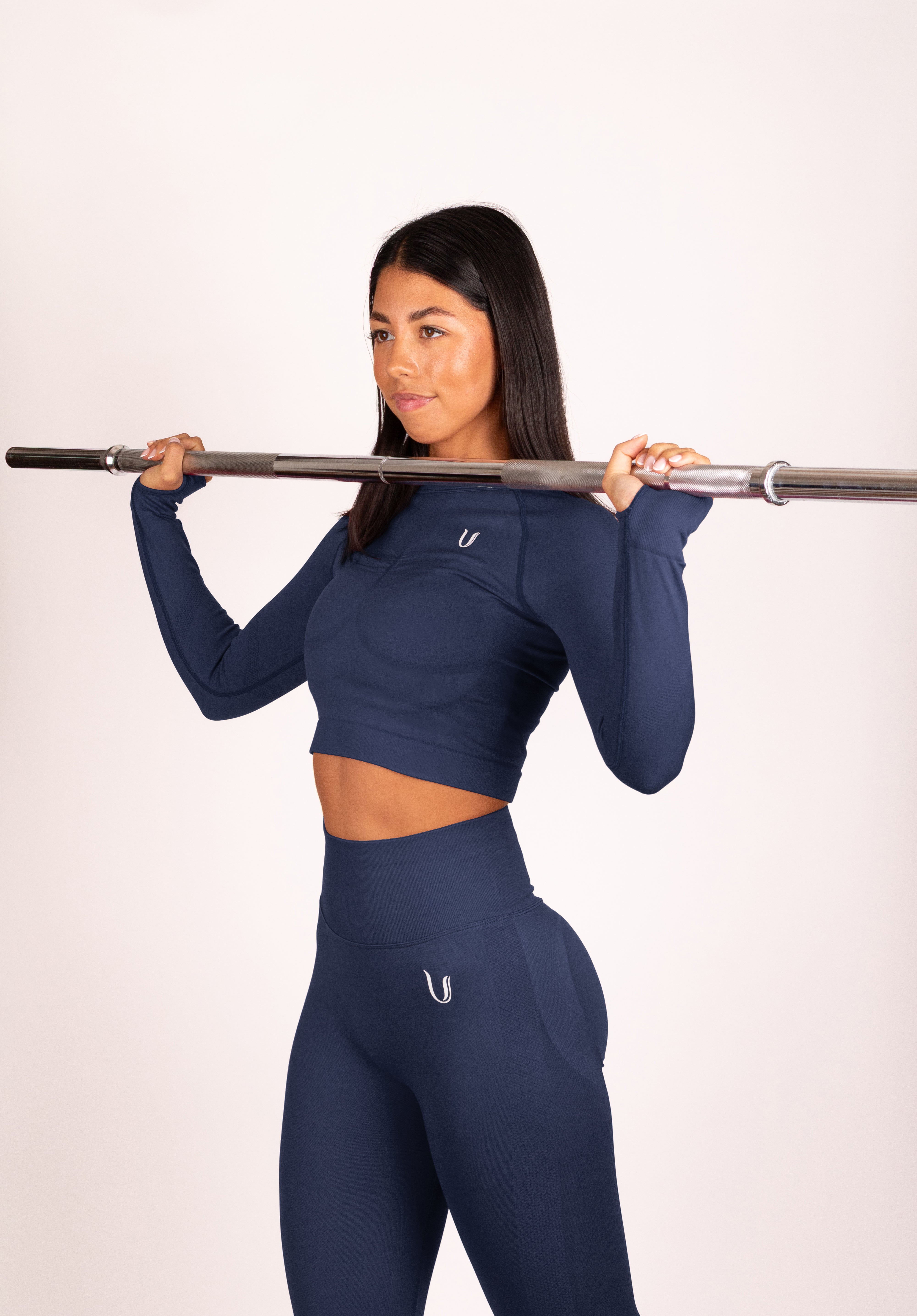 Leonie Set Lang Donkerblauw - Dames workout kleding achterkant