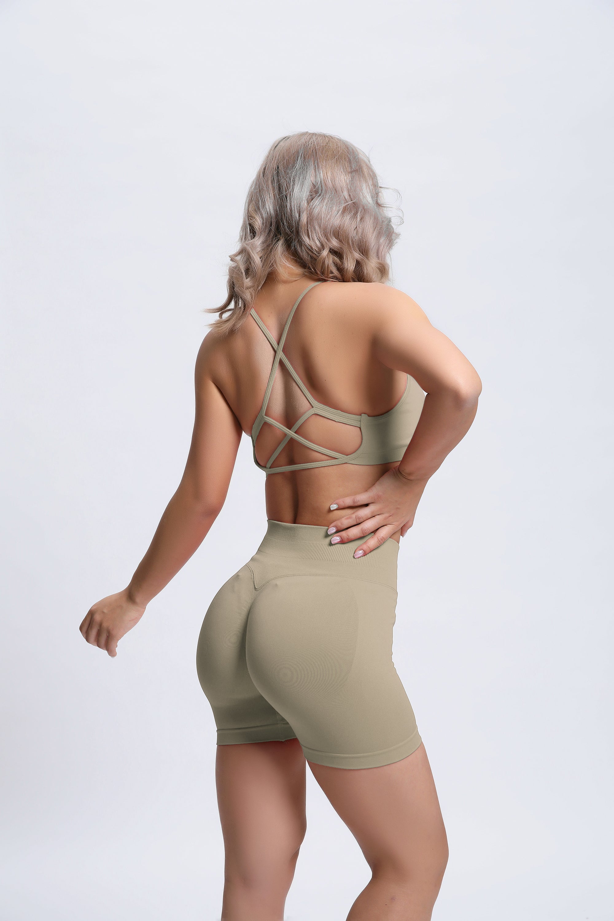 Joy | Sculpt Short Met Scrunch – Beige - afbeelding 2