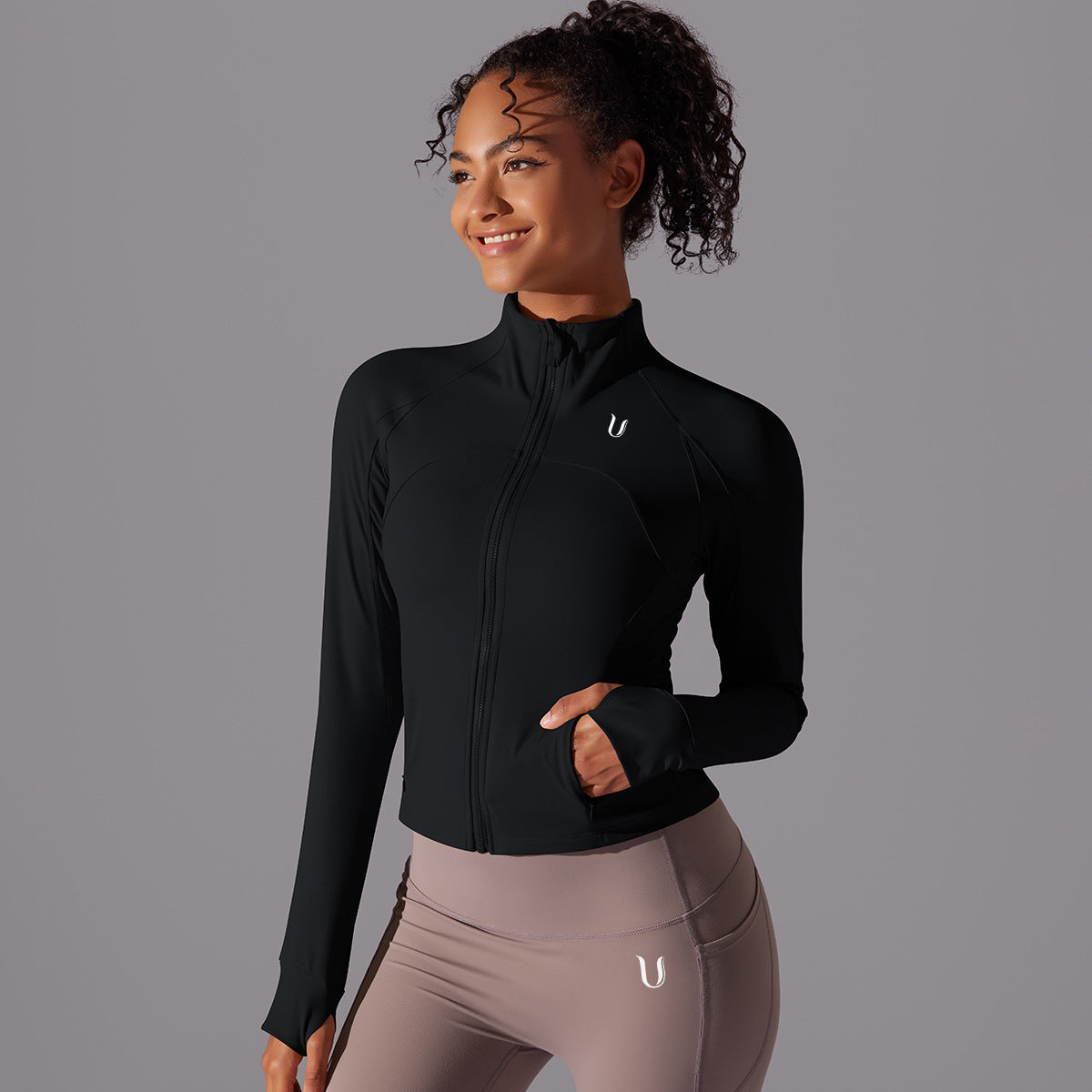Chloe Performance Ritssluiting Jack Zwart - Dames sportkleding | Ultimate Gainz