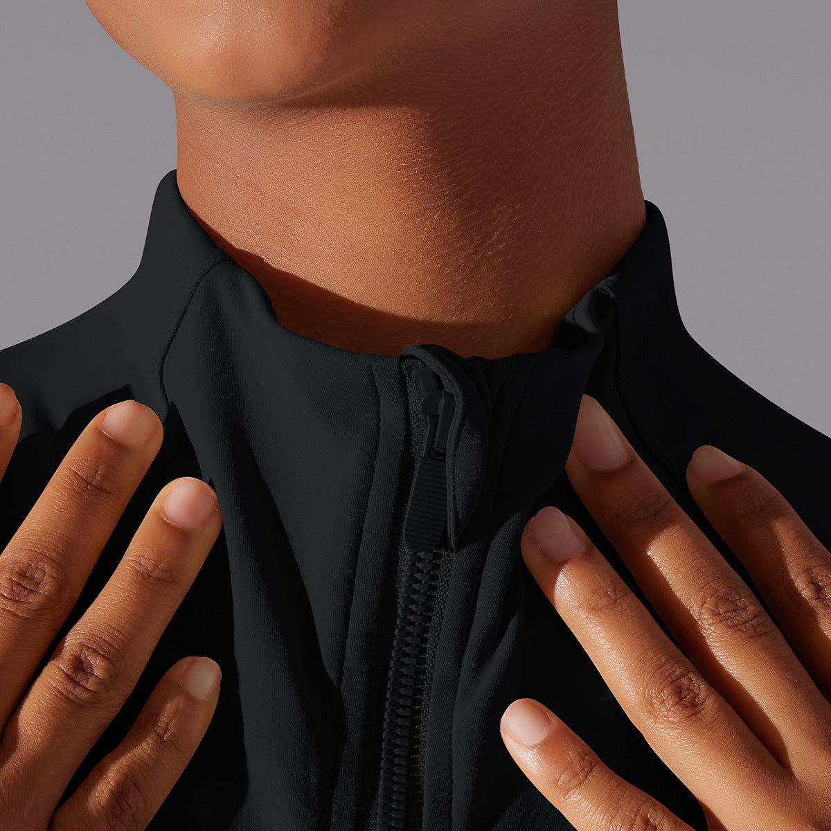 Chloe Performance Ritssluiting Jack Zwart - Dames activewear detail