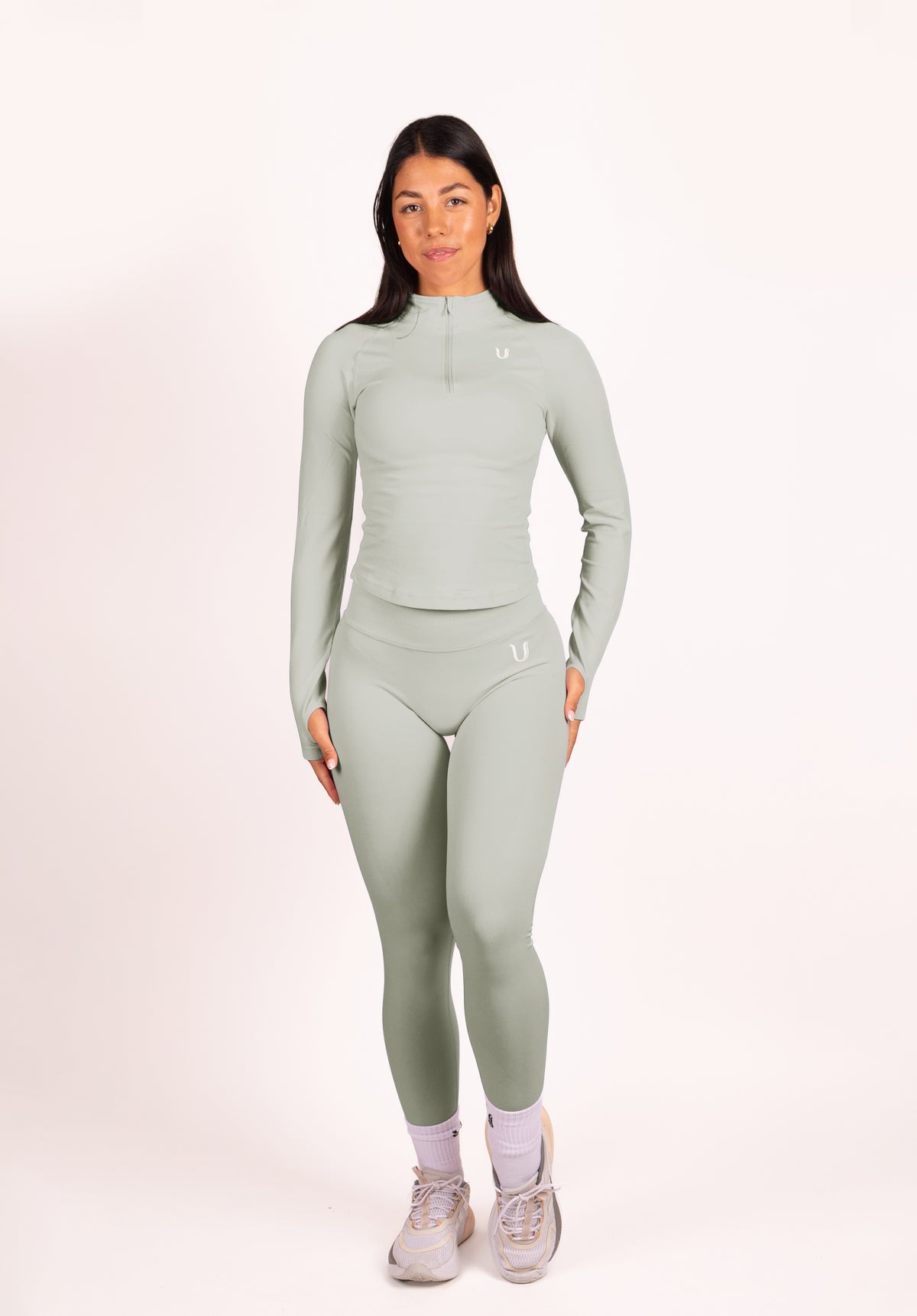 Beau | Premium High Performance Legginsy Scrunch - Kość Słoniowa