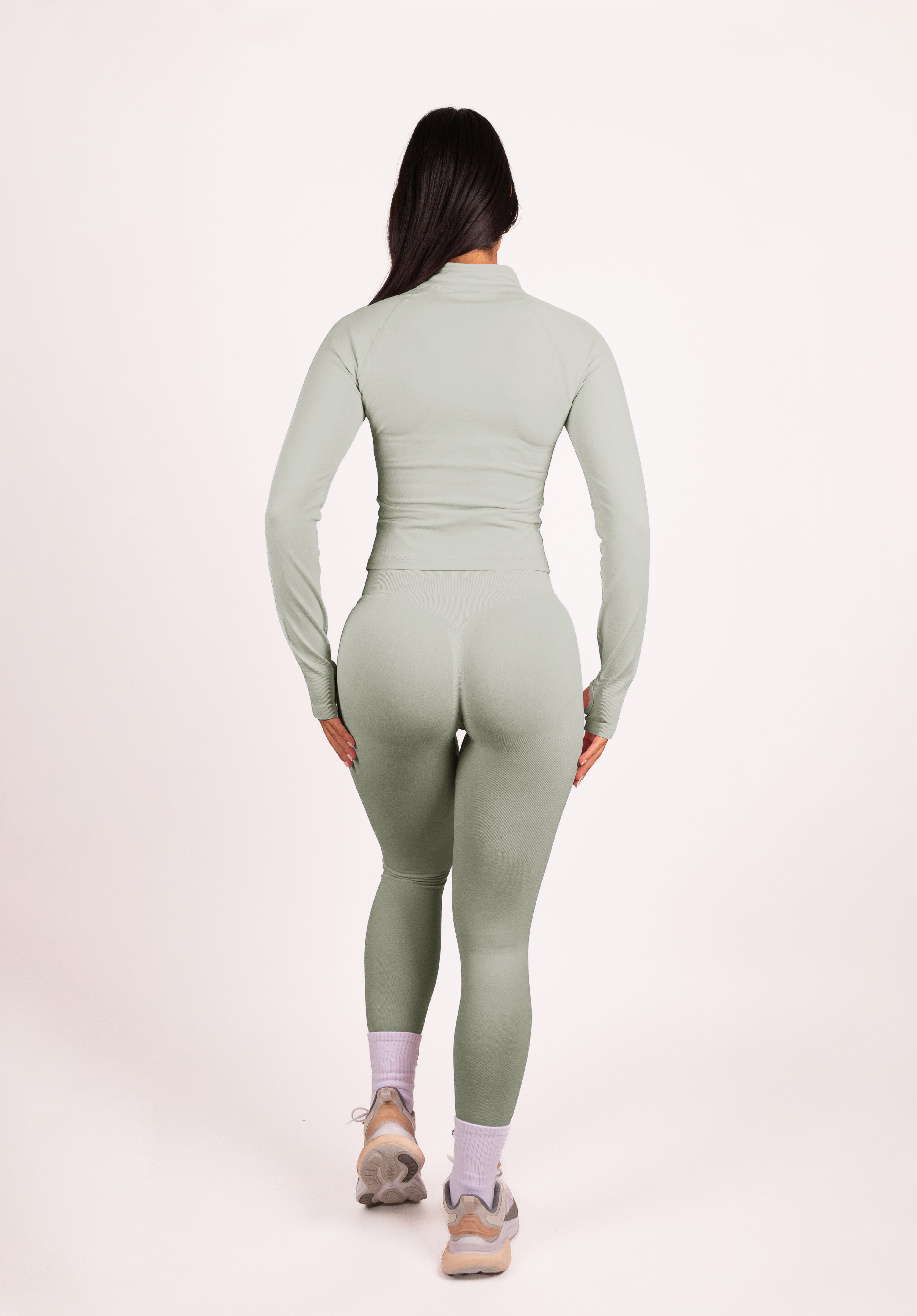 Beau | Premium High Performance Legginsy Scrunch - Kość Słoniowa