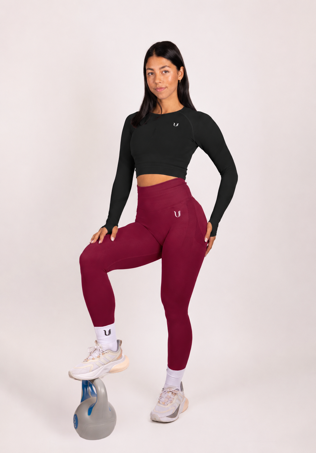 Leonie | Leginsy Premium Scrunch - Czerwony