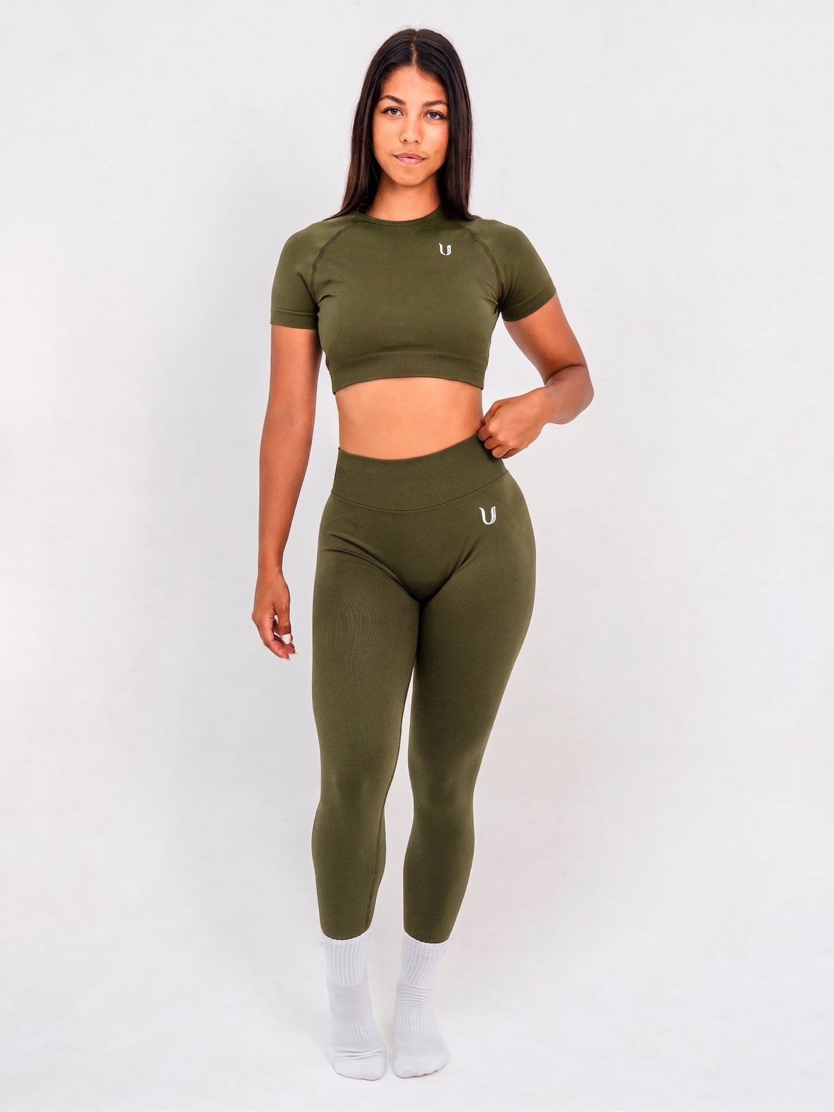 Luna | Premium Seamless Crop Top - Zielony