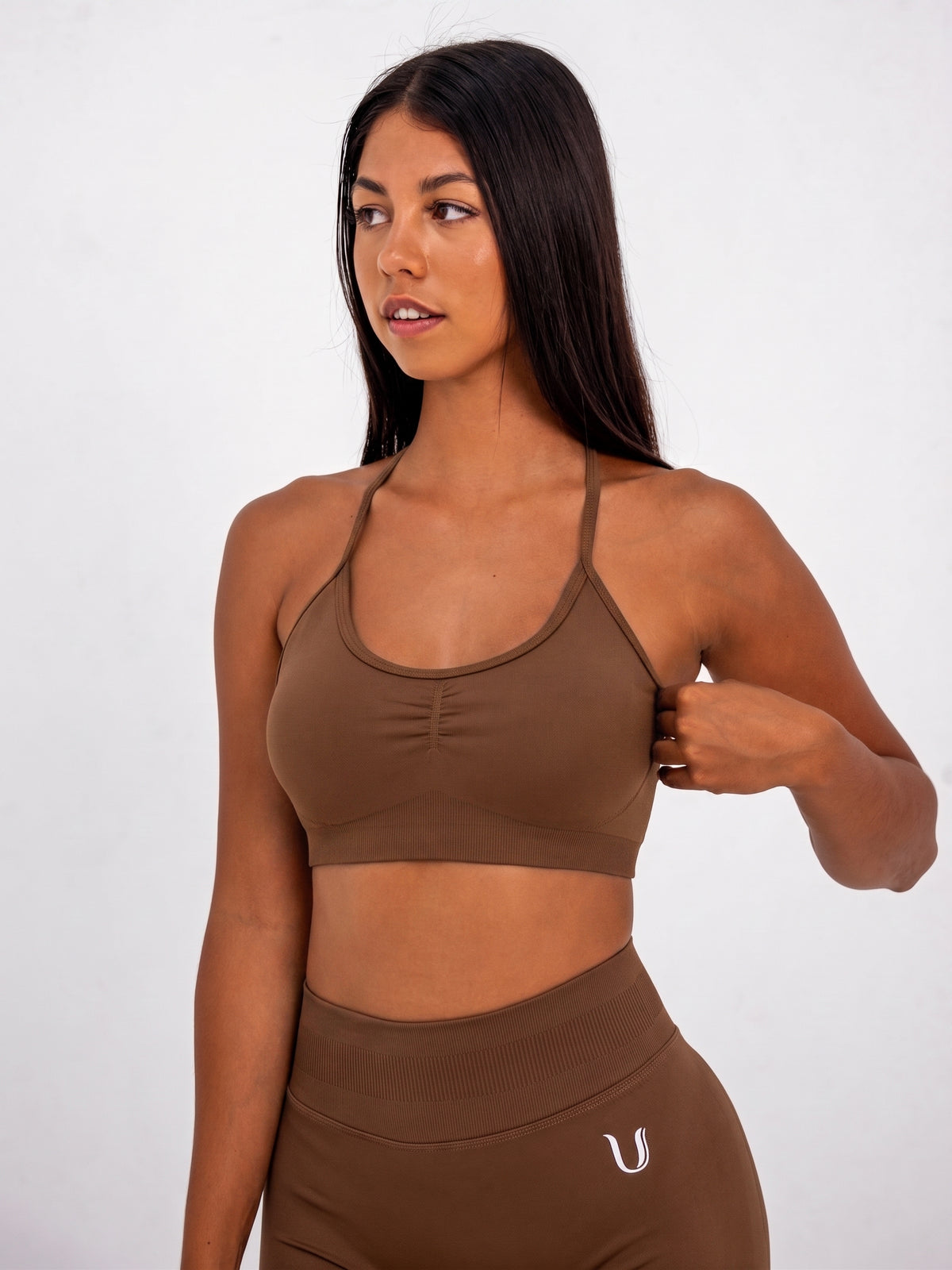 Luna | Premium Adjustable Sports Bra - Brązowy