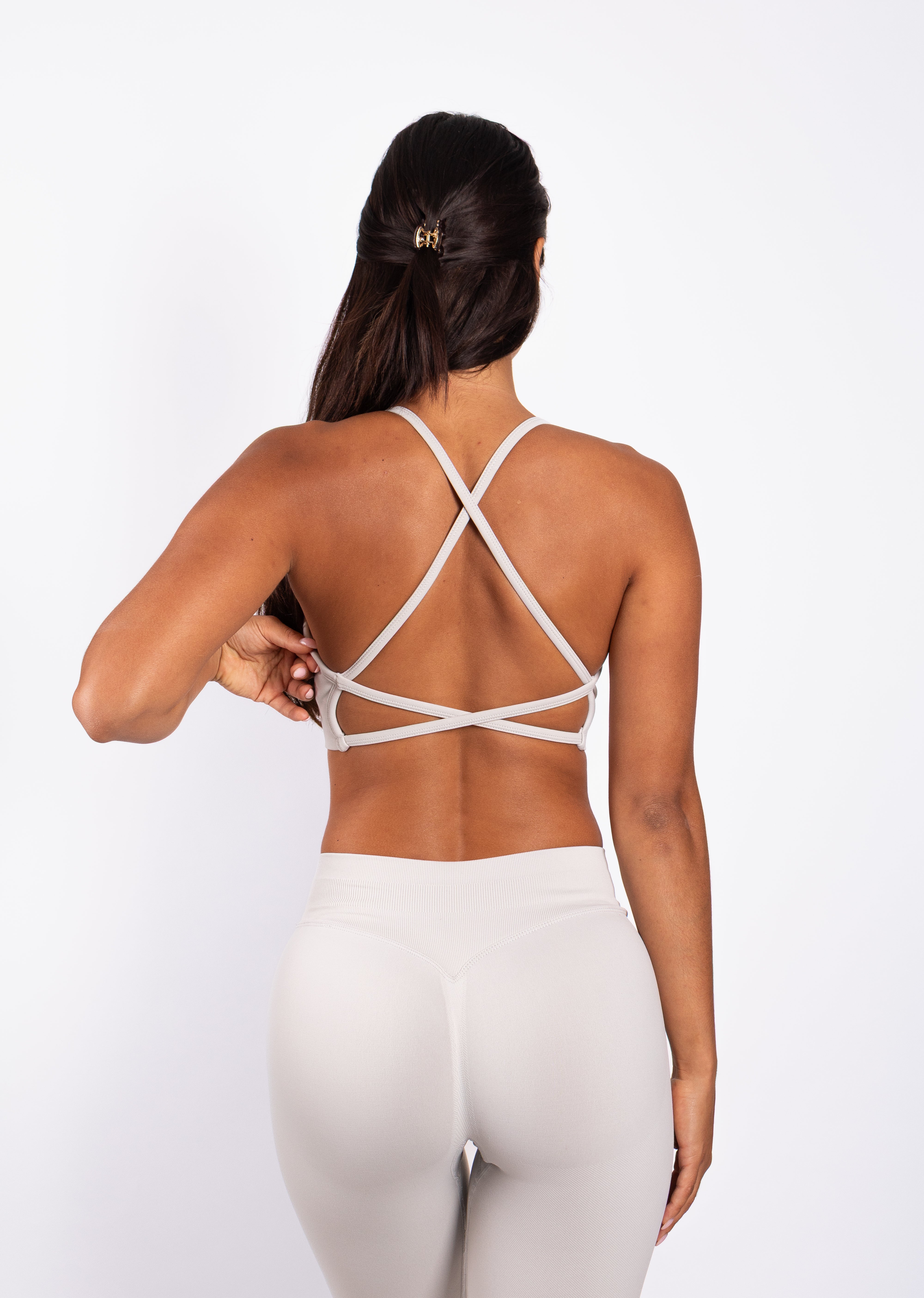 Beau Cross BH Ivory - Dames activewear detail