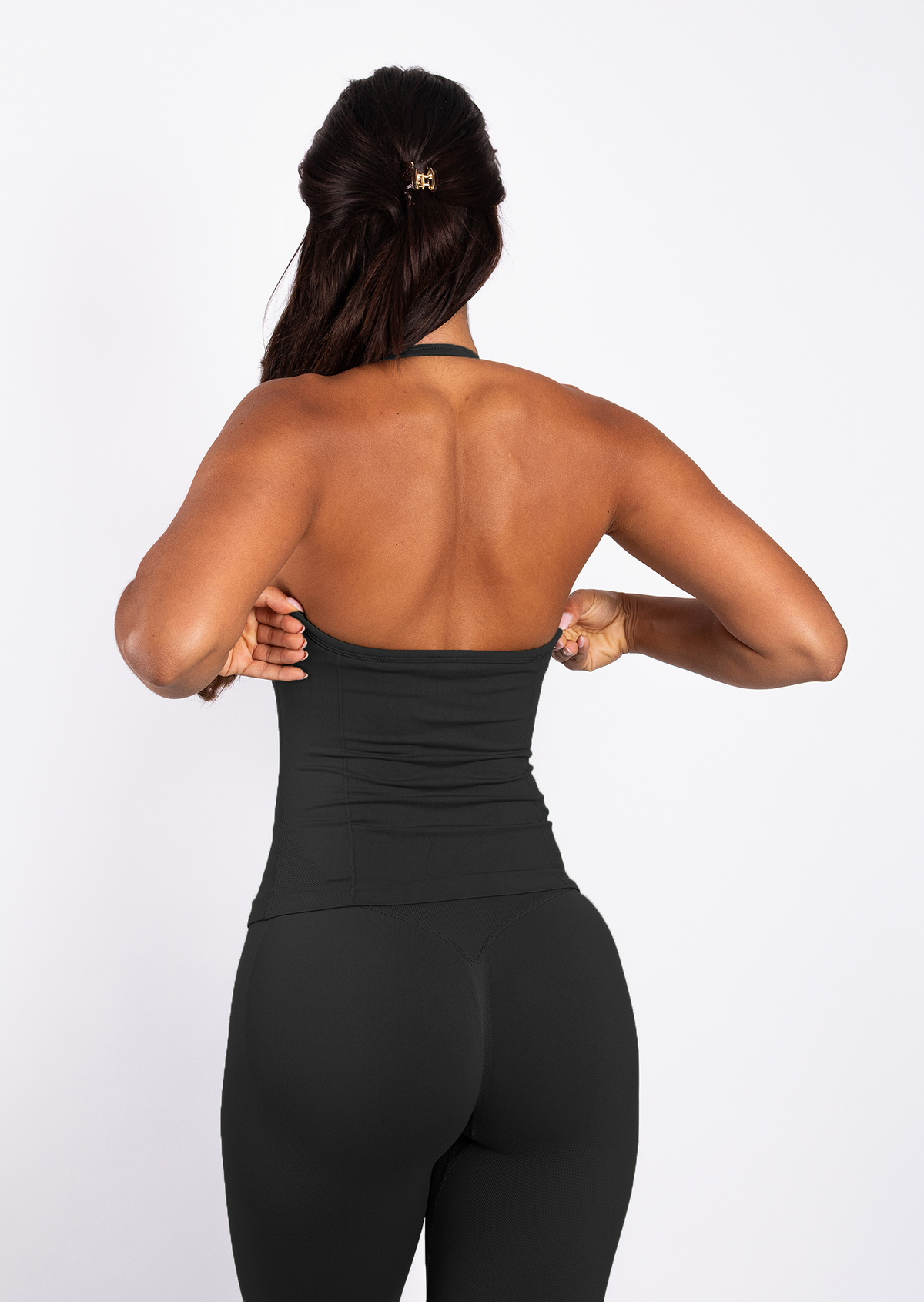 Beau Crop Top Zwart - Dames activewear detail