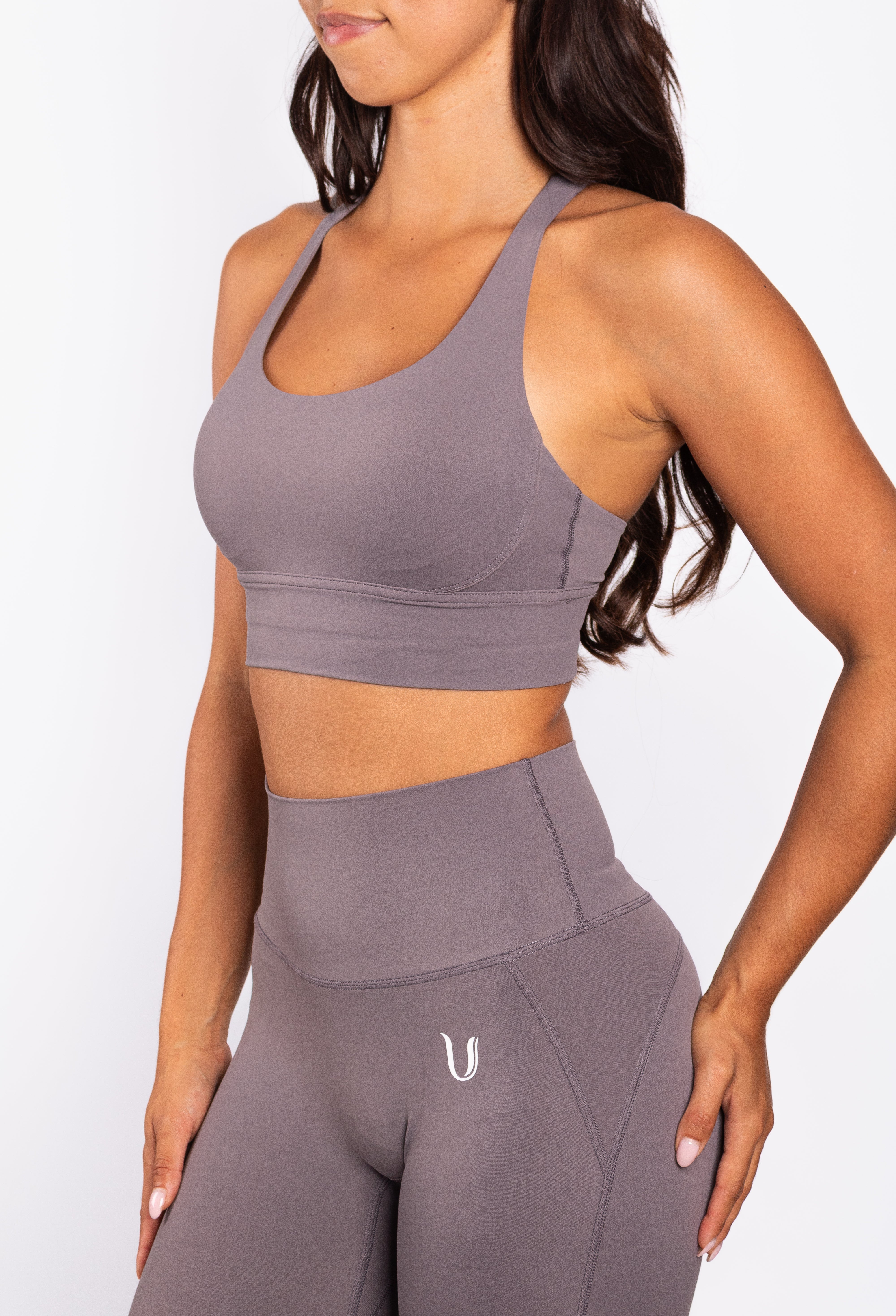 Kyra Cross BH Grijs - Dames workout kleding achterkant