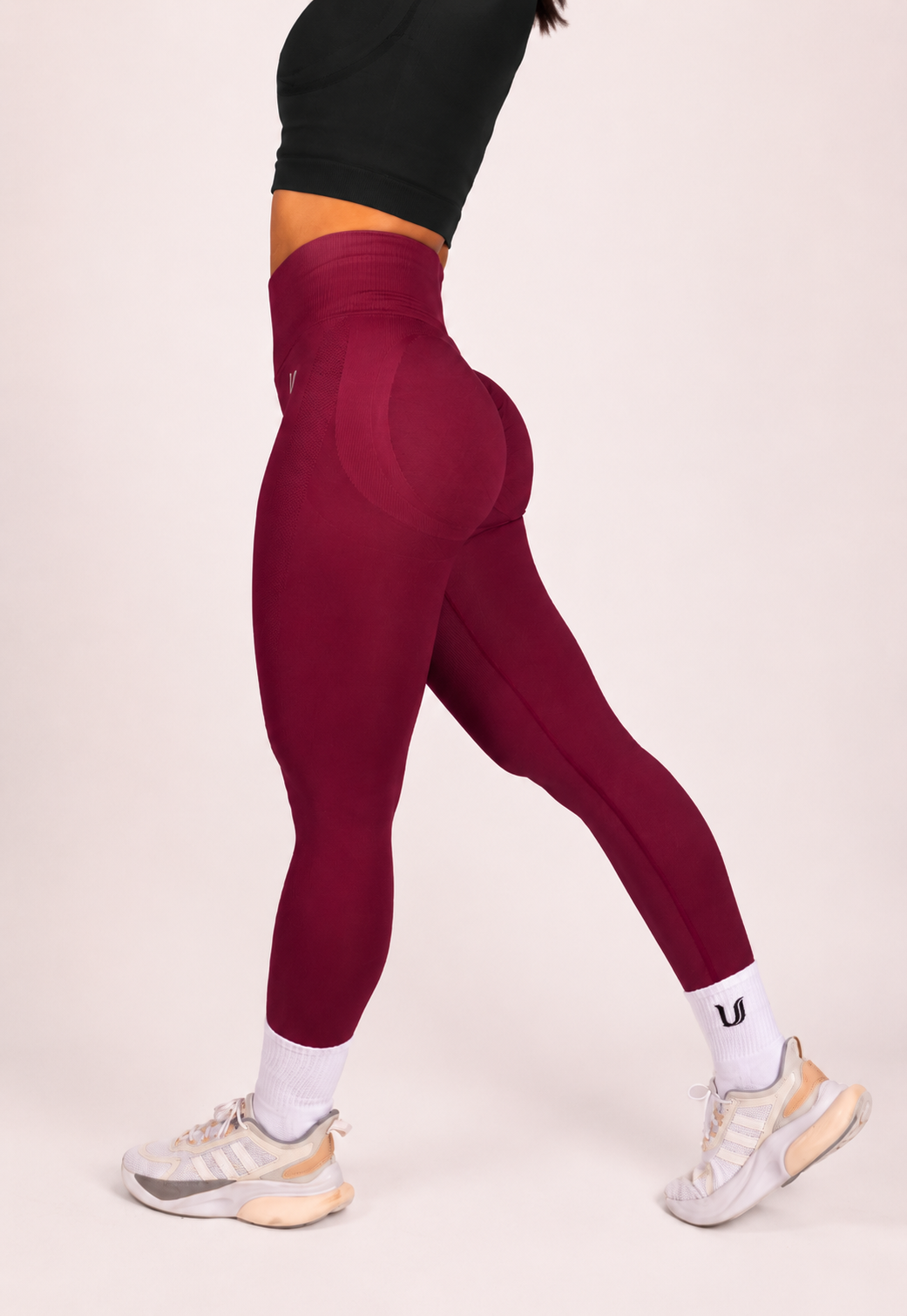 Leonie | Leginsy Premium Scrunch - Czerwony