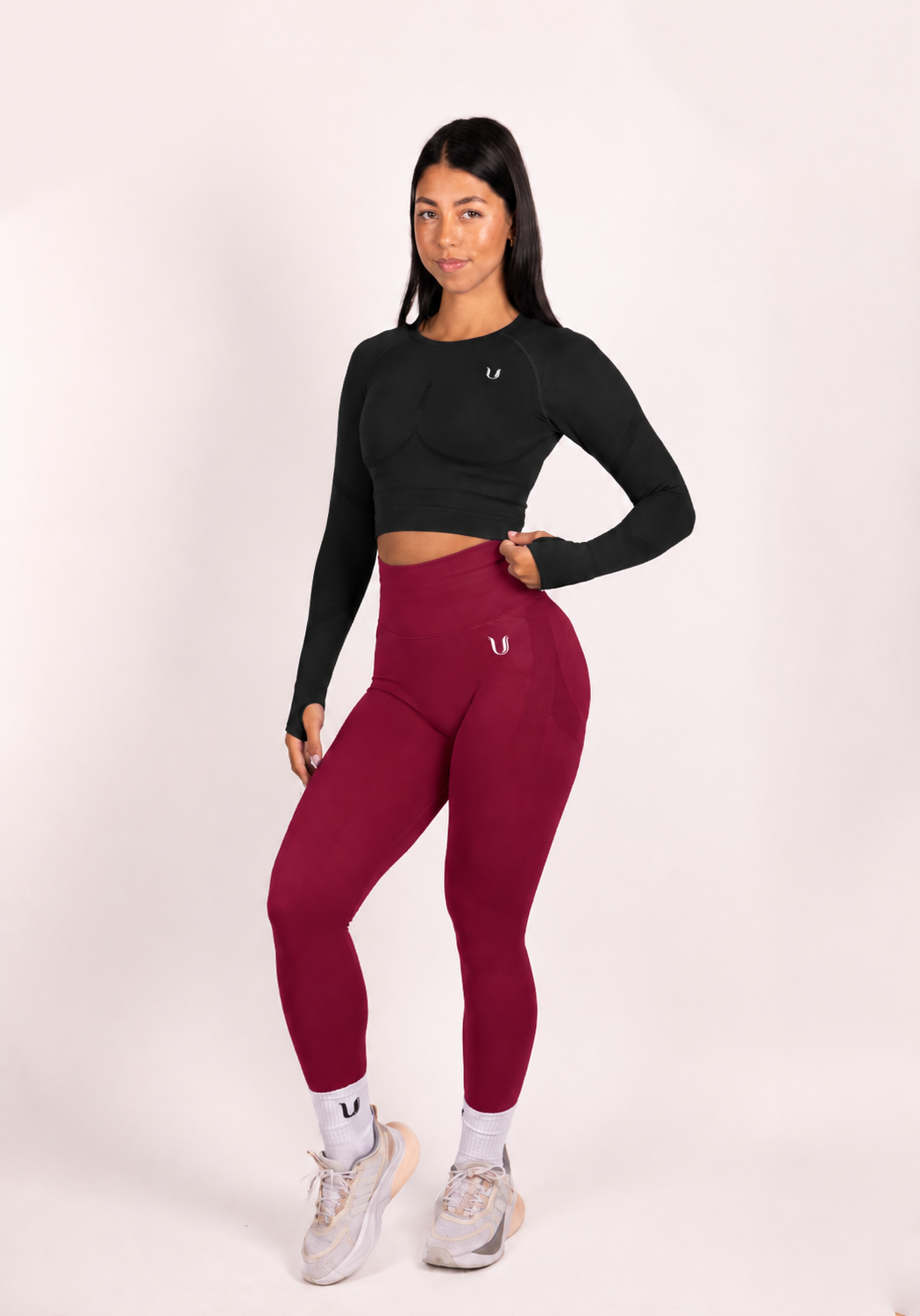 Leonie | Leginsy Premium Scrunch - Czerwony