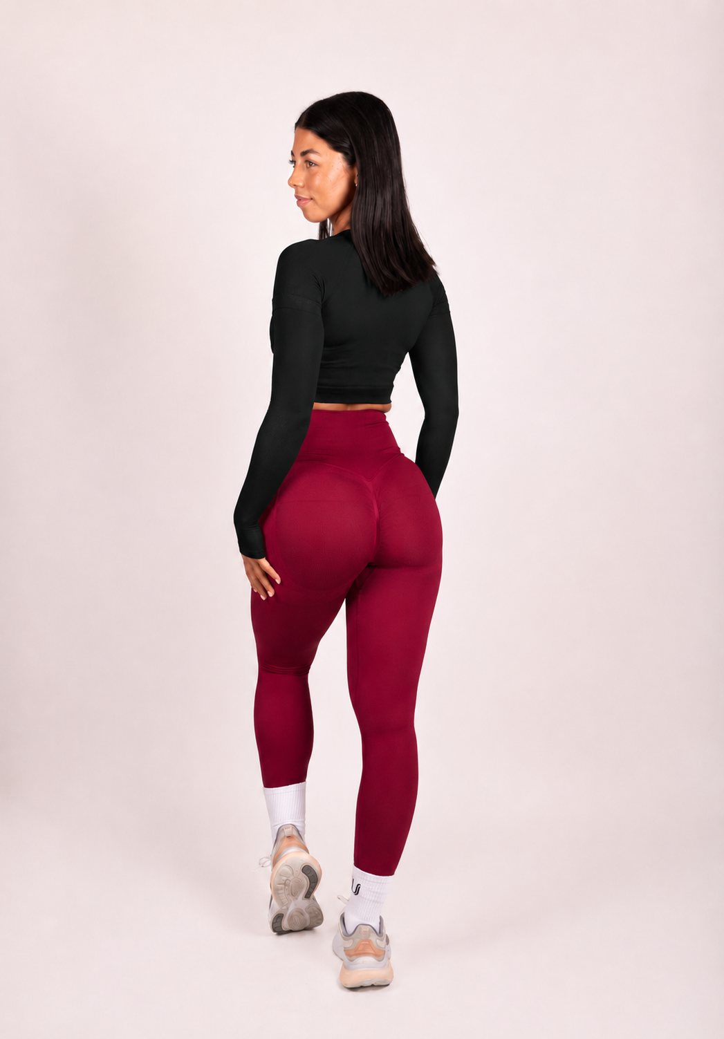 Leonie | Leginsy Premium Scrunch - Czerwony