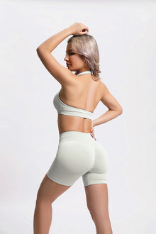 Beau Halter Support BH Ivoor - Dames fitness kleding zijkant