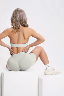 Beau Halter Support BH Ivoor - Dames workout kleding achterkant