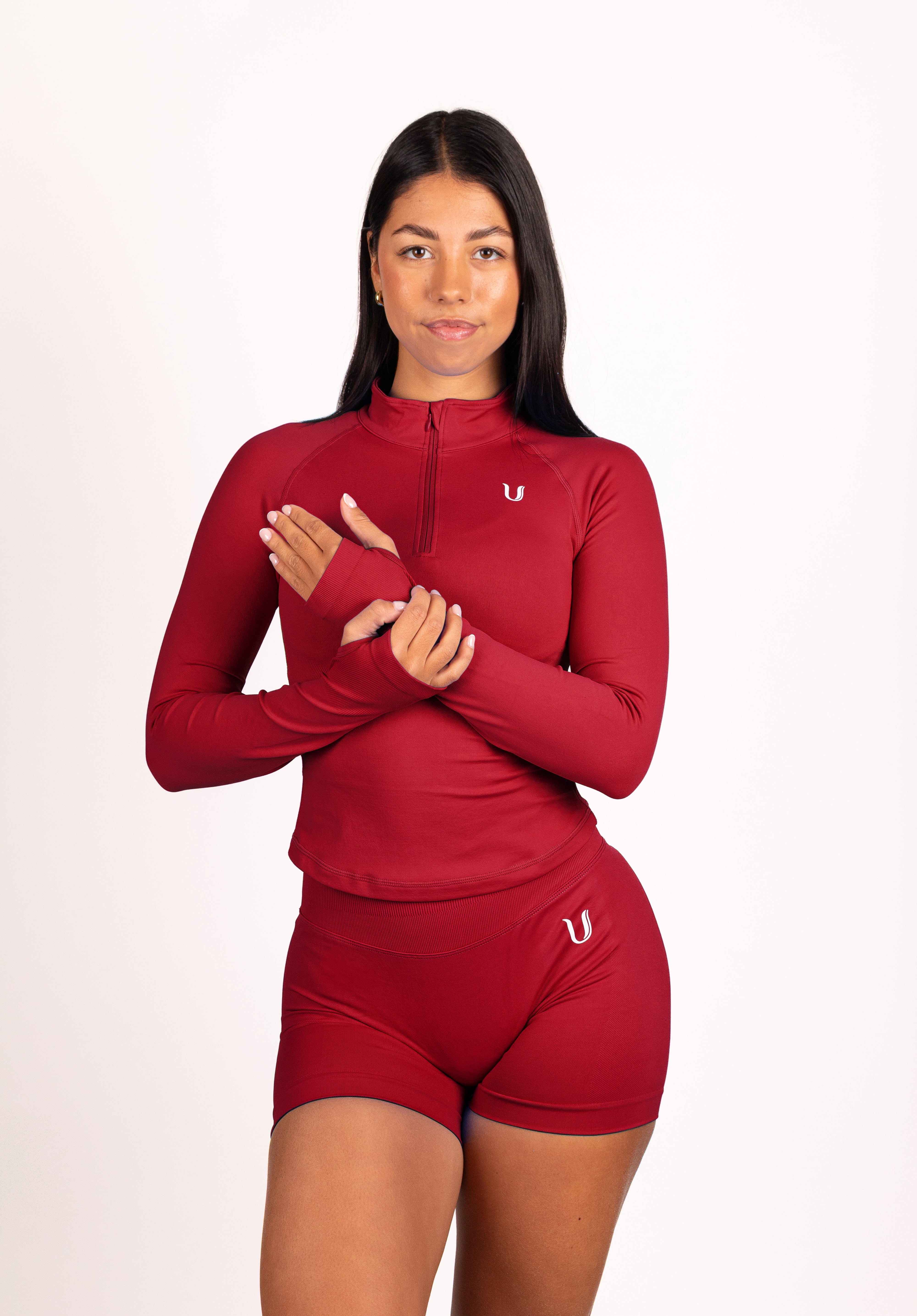 Beau Premium High Performance Scrunch Short Rood - Dames sportkleding | Ultimate Gainz