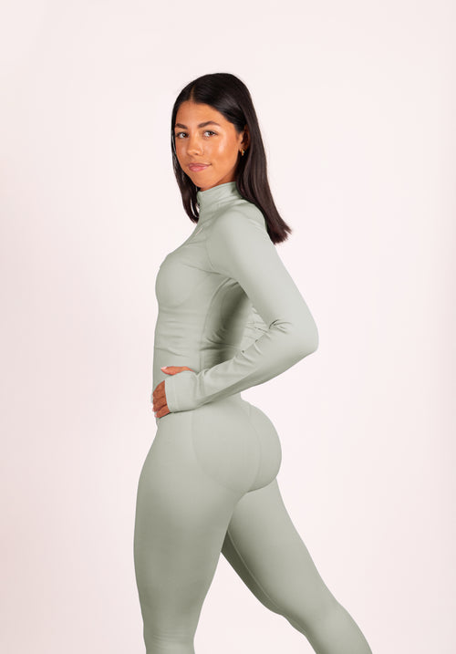 Beau | Premium High Performance Legginsy Scrunch - Kość Słoniowa