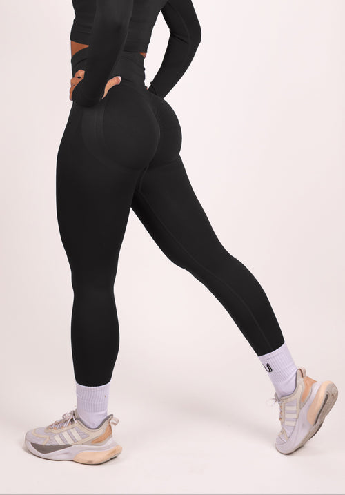 Leonie Premium Scrunch Legging Zwart - Dames sportkleding | Ultimate Gainz