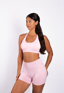 Beau Premium High Performance Scrunch Short Roze - Dames fitness kleding zijkant