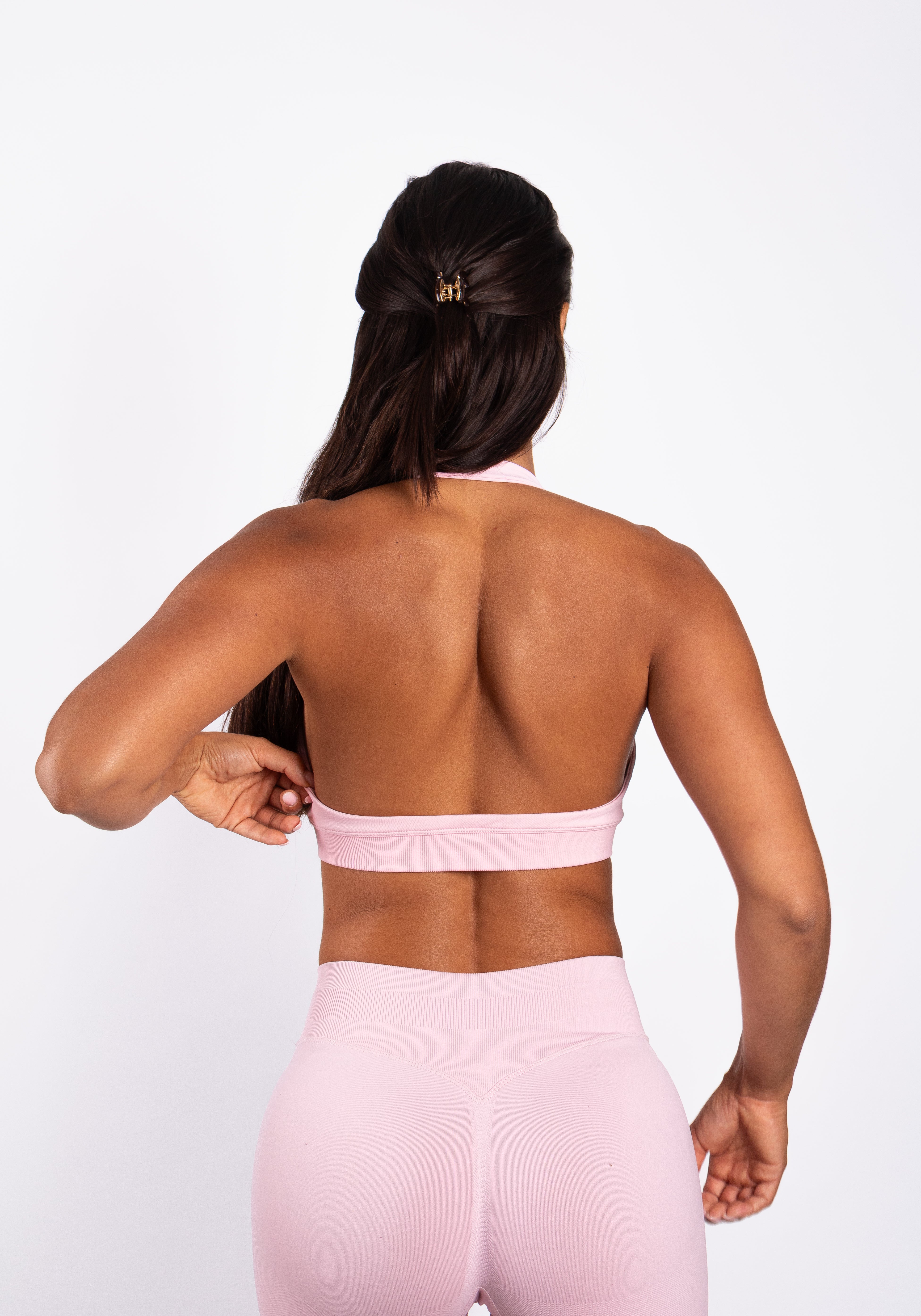 Beau Halter Support Bra Roze - Dames activewear detail