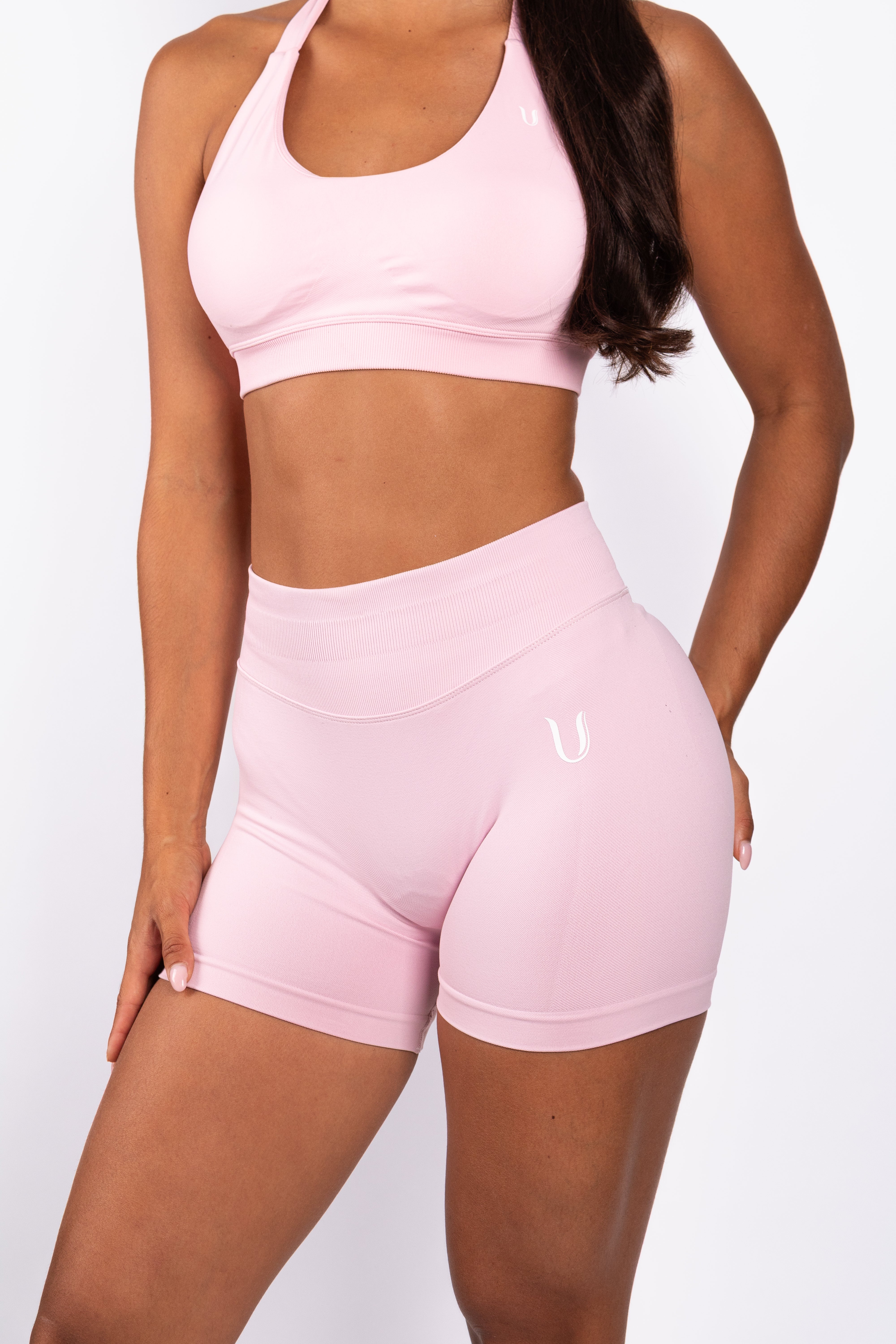 Beau Premium High Performance Scrunch Short Roze - Dames activewear detail