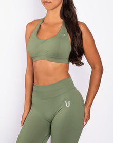 Beau Halter Support Bra Groen - Dames activewear detail