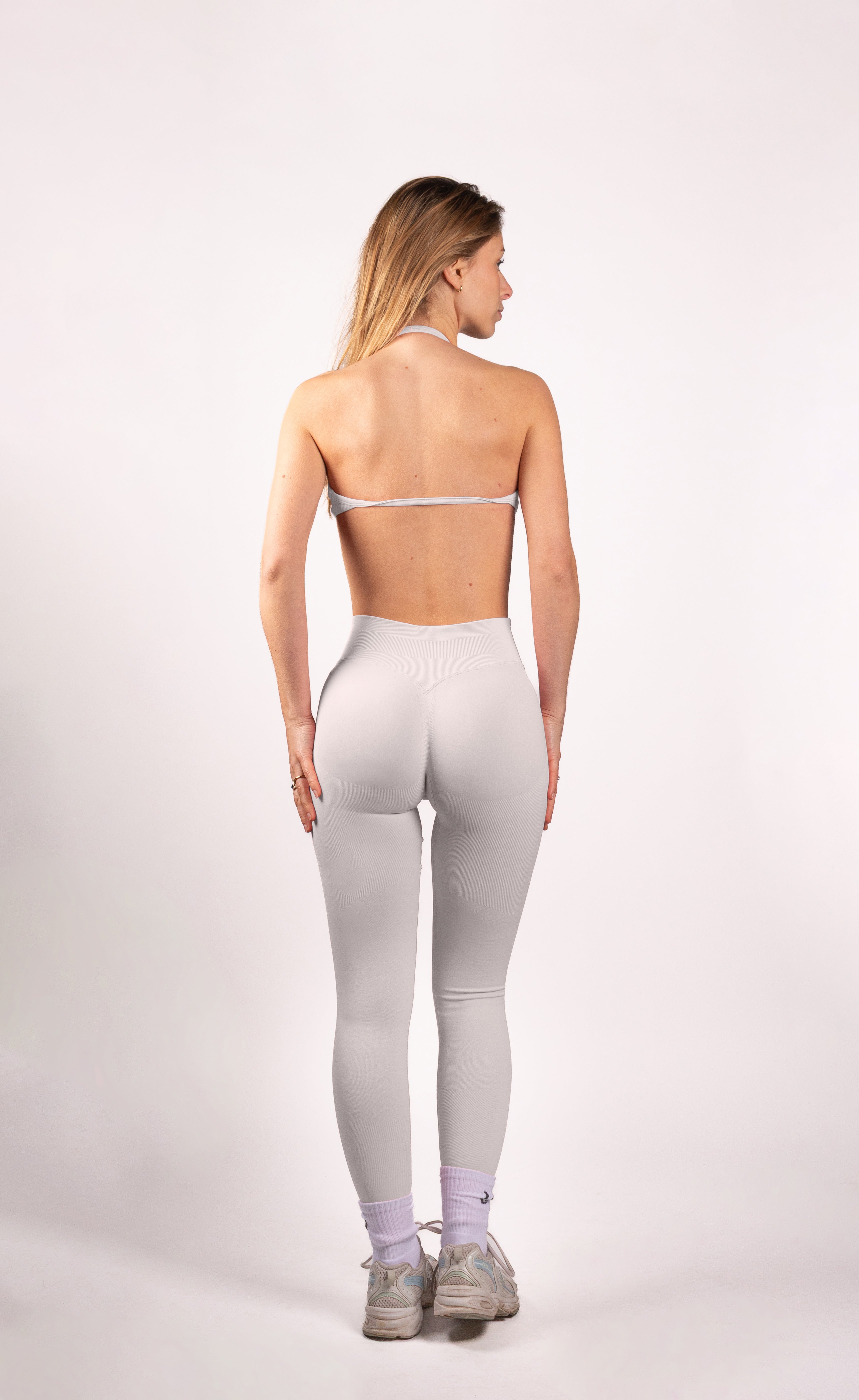 Beau Sports BH V2 Ivory - Dames workout kleding achterkant