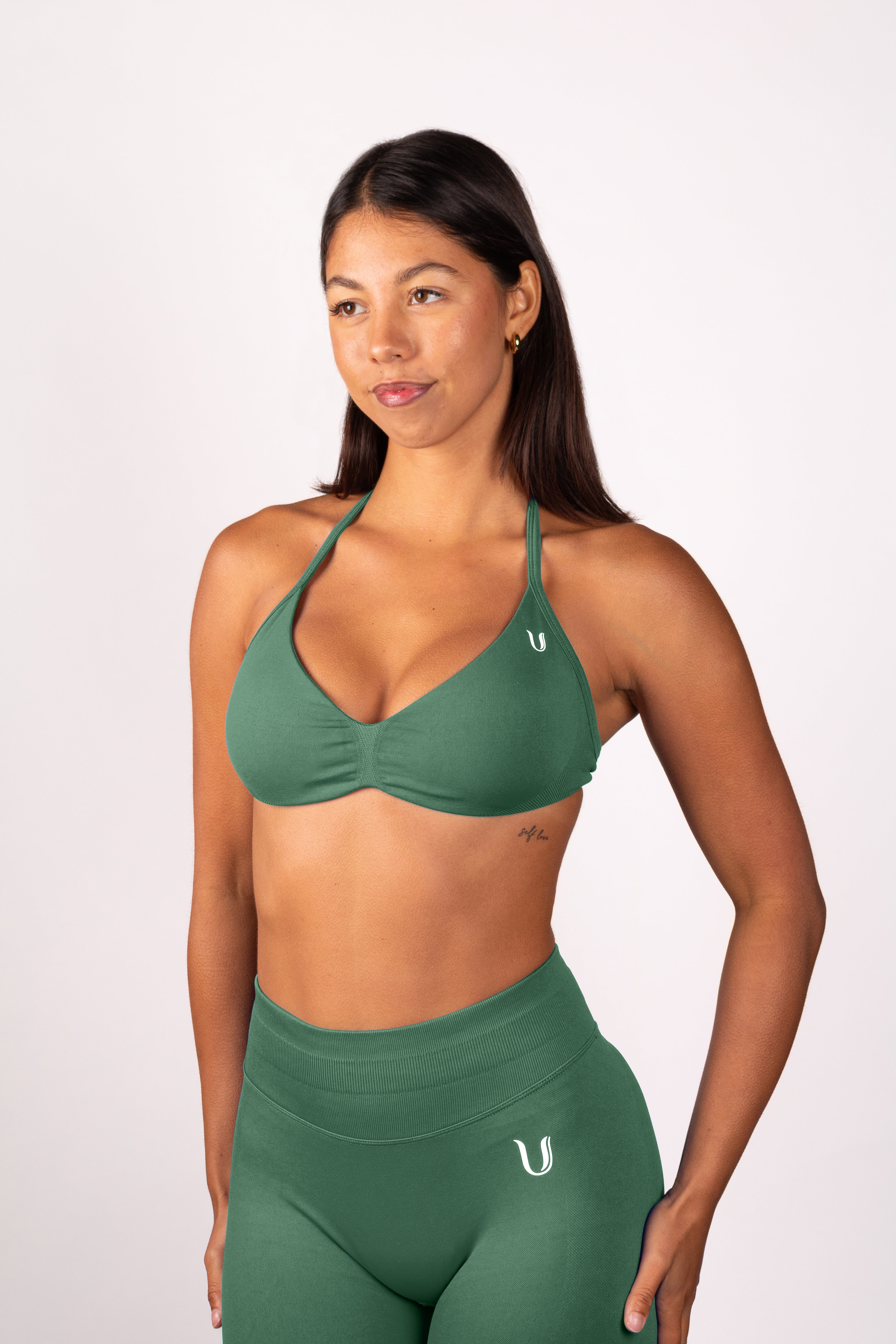 Beau Sports BH V2 Groen - Dames fitness kleding zijkant