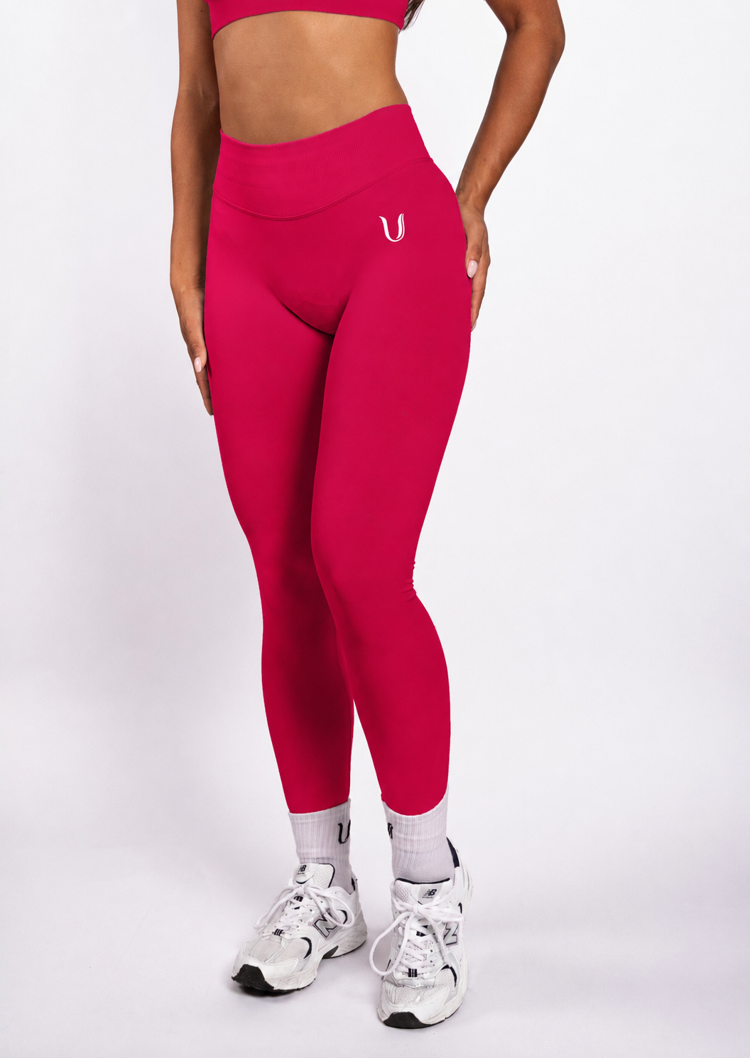 Beau | Premium High Performance Legginsy Scrunch - Różowy